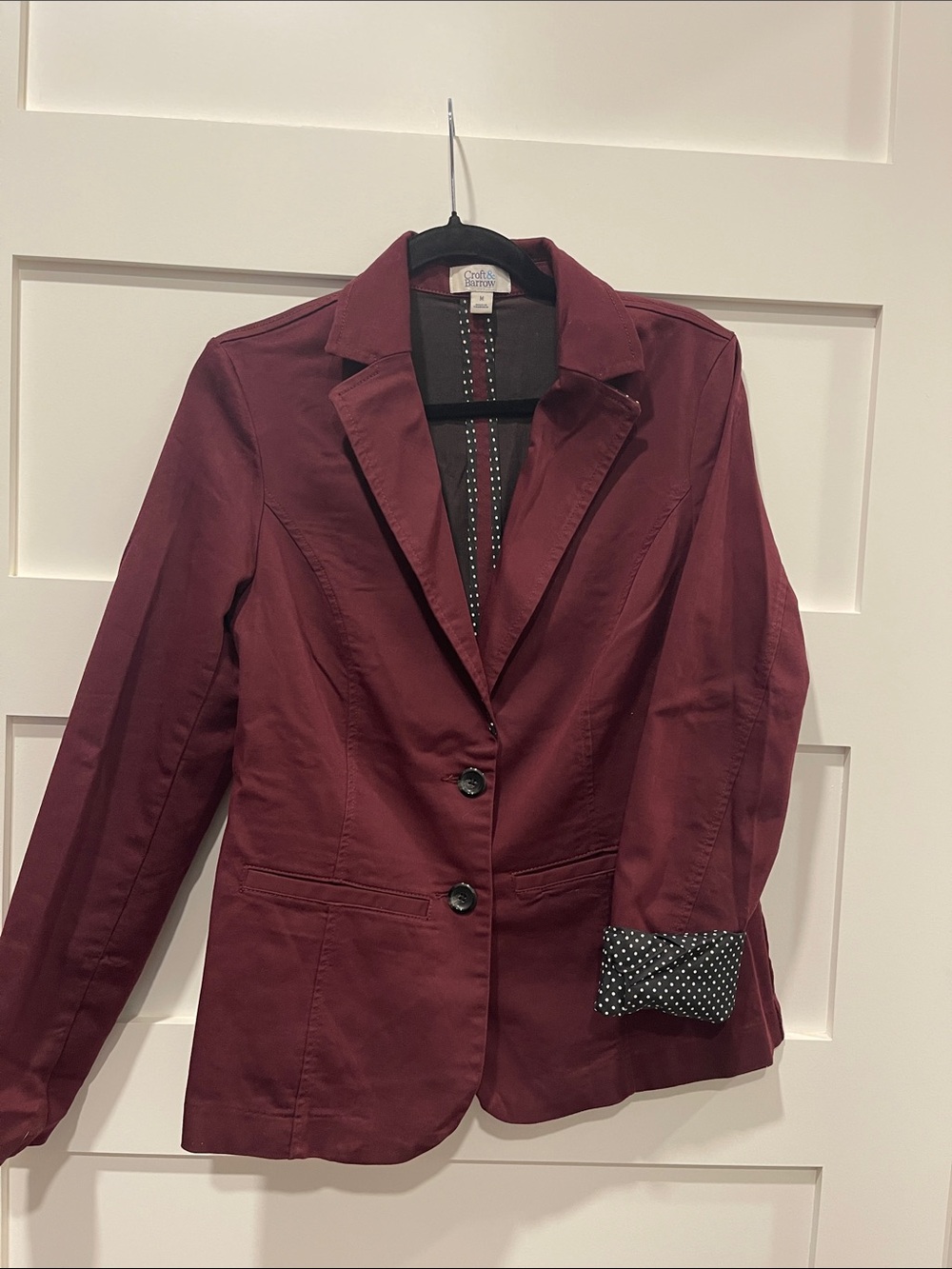 croft & barrow Burgundy Single-Breasted Blazer